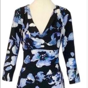 Lauren by Ralph Lauren black and blue floral dress